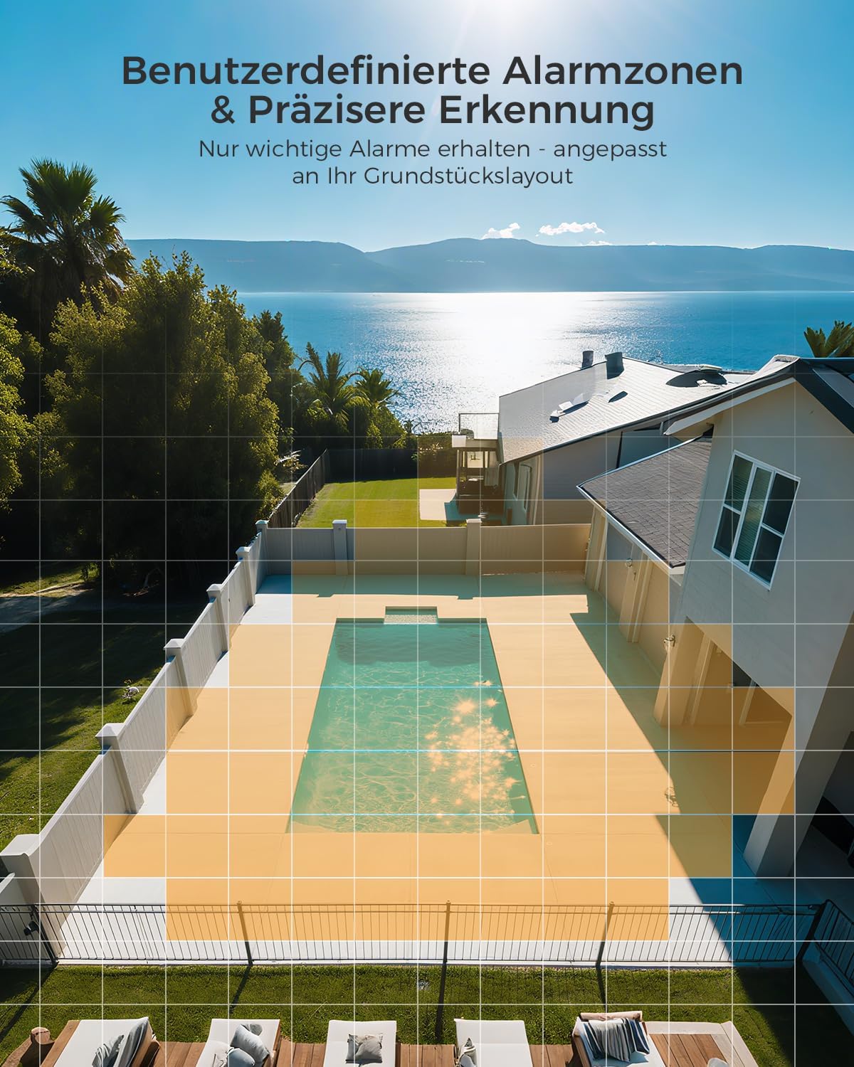Xega 4G outdoor camera: custom alarm zones &amp; precise detection for your property layout.