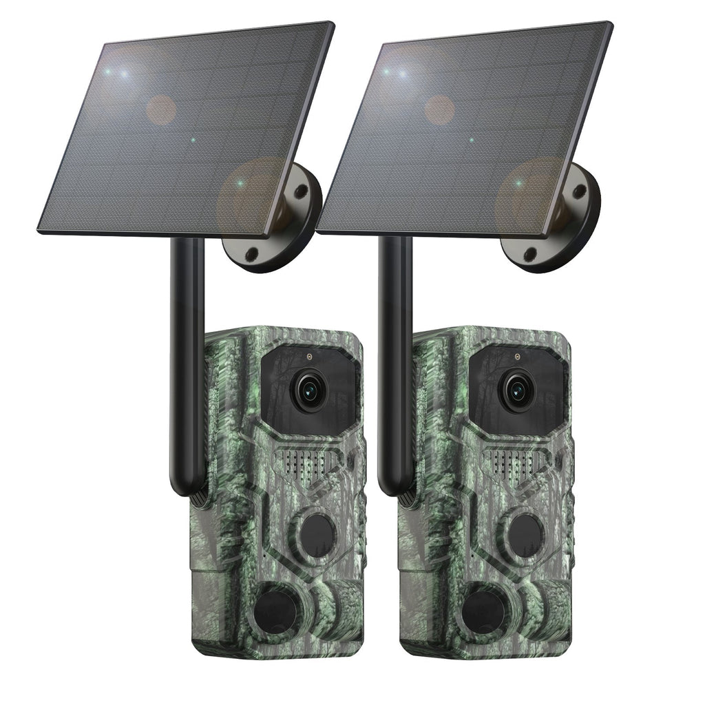 Xega 4G【Detección PIR 3】 Cámara de Caza con Tarjeta SIM y App,2K HD Solar Camara Fototrampeo sin WiFi,Nocturna Invisible 940nm,0,1s Activación,Batería de 7800 mAh,Audio Bidireccional,TF/Nube,GPS IP66