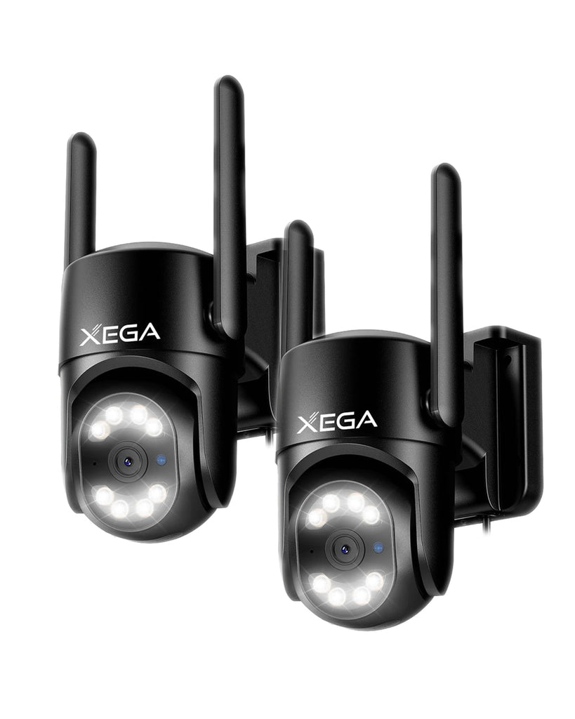 Xega 4G Camara Exterior con Tarjeta SIM【24/7 Grabación Continua】 2K PTZ Cámara Vigilancia con Cable, Seguimiento Automático AI Detección Humano Instanrt Alerta, IP66, Tarjeta SIM incluida