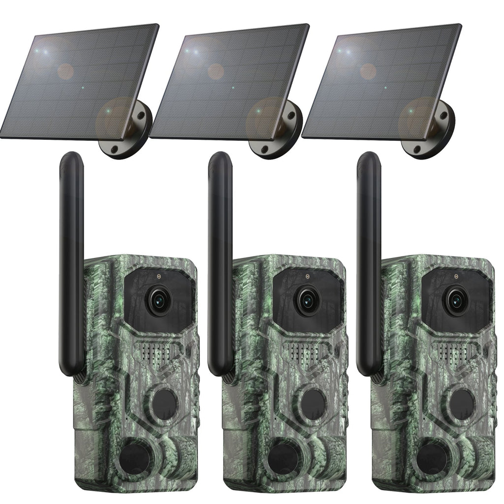 Xega 4G【Detección PIR 3】 Cámara de Caza con Tarjeta SIM y App,2K HD Solar Camara Fototrampeo sin WiFi,Nocturna Invisible 940nm,0,1s Activación,Batería de 7800 mAh,Audio Bidireccional,TF/Nube,GPS IP66