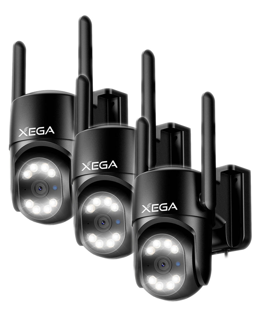 Xega 4G Camara Exterior con Tarjeta SIM【24/7 Grabación Continua】 2K PTZ Cámara Vigilancia con Cable, Seguimiento Automático AI Detección Humano Instanrt Alerta, IP66, Tarjeta SIM incluida