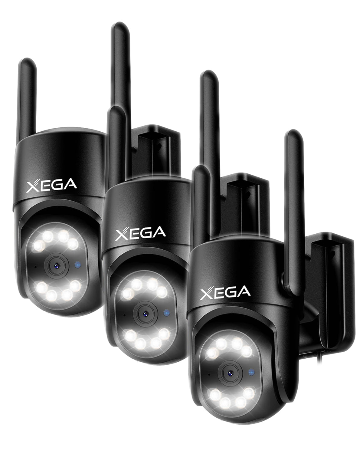 Xega 4G Camara Exterior con Tarjeta SIM【24/7 Grabación Continua】 2K PTZ Cámara Vigilancia con Cable, Seguimiento Automático AI Detección Humano Instanrt Alerta, IP66, Tarjeta SIM incluida