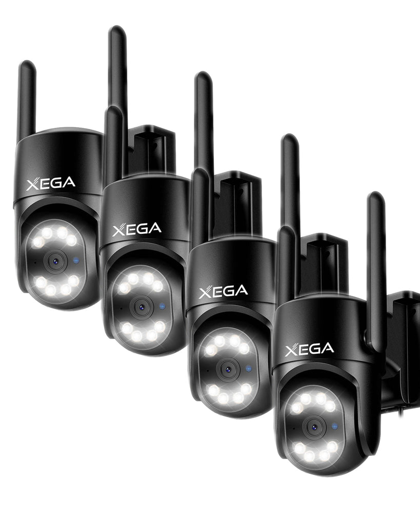 Xega 4G Camara Exterior con Tarjeta SIM【24/7 Grabación Continua】 2K PTZ Cámara Vigilancia con Cable, Seguimiento Automático AI Detección Humano Instanrt Alerta, IP66, Tarjeta SIM incluida