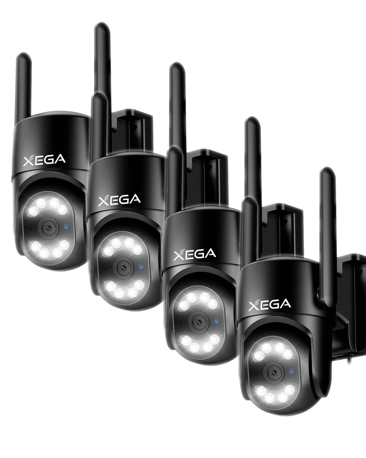 Xega 4G Camara Exterior con Tarjeta SIM【24/7 Grabación Continua】 2K PTZ Cámara Vigilancia con Cable, Seguimiento Automático AI Detección Humano Instanrt Alerta, IP66, Tarjeta SIM incluida