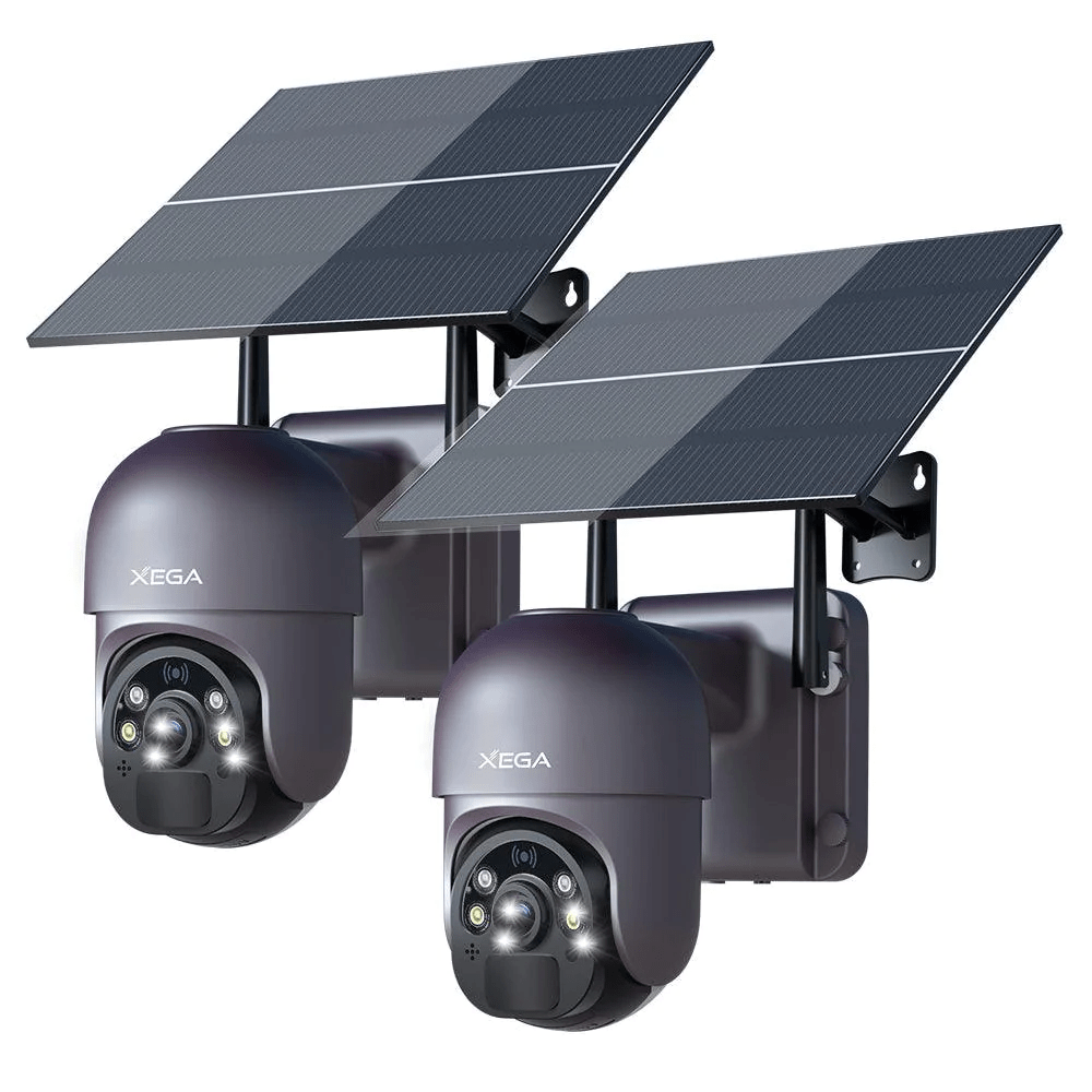 Xega 4G Überwachungskamera mit Solarpanel, 24/7 Aufnahme, ideal für Aussenbereiche, Bewegungserkennung
