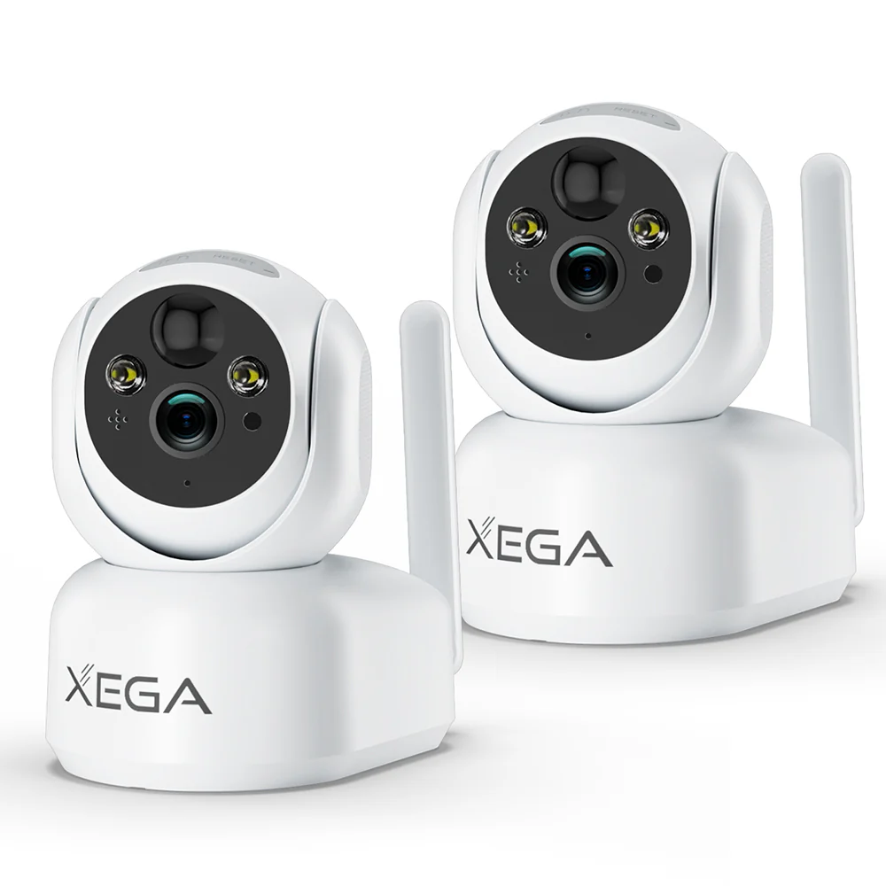 Xega XG-10 4G Indoor Überwachungskamera, weiß. 2K Auflösung und Smartphone-App-Steuerung