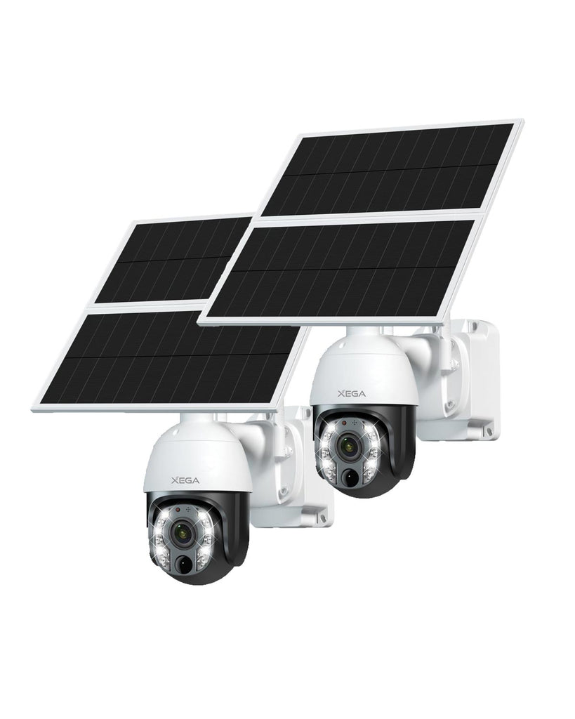 Xega 5MP【10X Óptico Zoom】4G LTE Cámara Vigilancia con Tarjeta SIM 20W Panel Solar 30,000 mAh Batería Grabación 24/7 Camara sin Wifi Exterior Detección Humana Visión Nocturna 100ft Audio Bidireccional