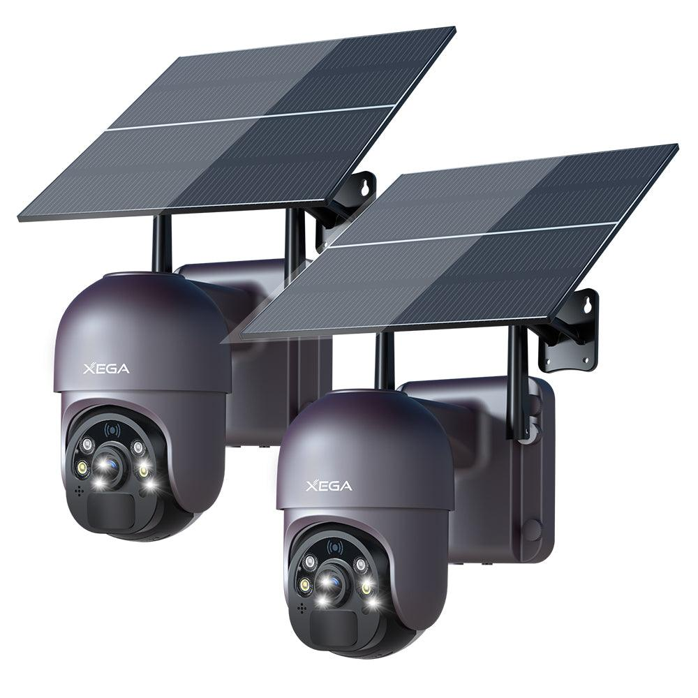 Cámara de vigilancia Xega 4G LTE – Panel solar de 20W, batería de 20000 mAh, visión nocturna en color 2K HD y audio bidireccional