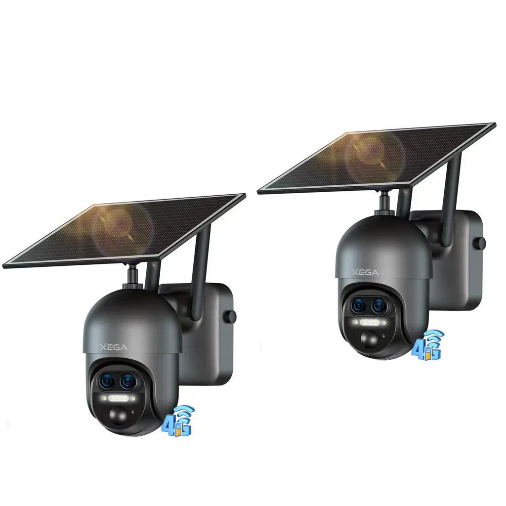 Xega XG-16 4G LTE Überwachungskamera mit Solarpanel, Dual-Lens, Außenüberwachung