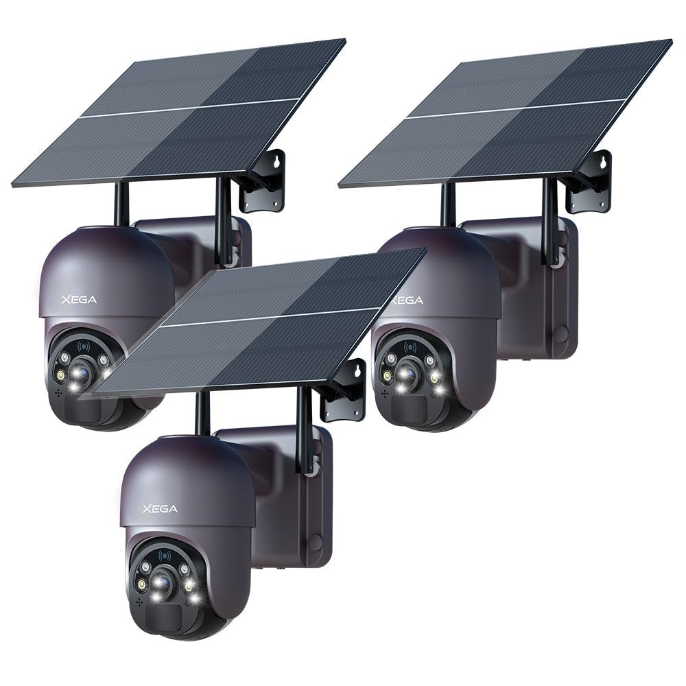 Cámara de vigilancia Xega 4G LTE – Panel solar de 20W, batería de 20000 mAh, visión nocturna en color 2K HD y audio bidireccional