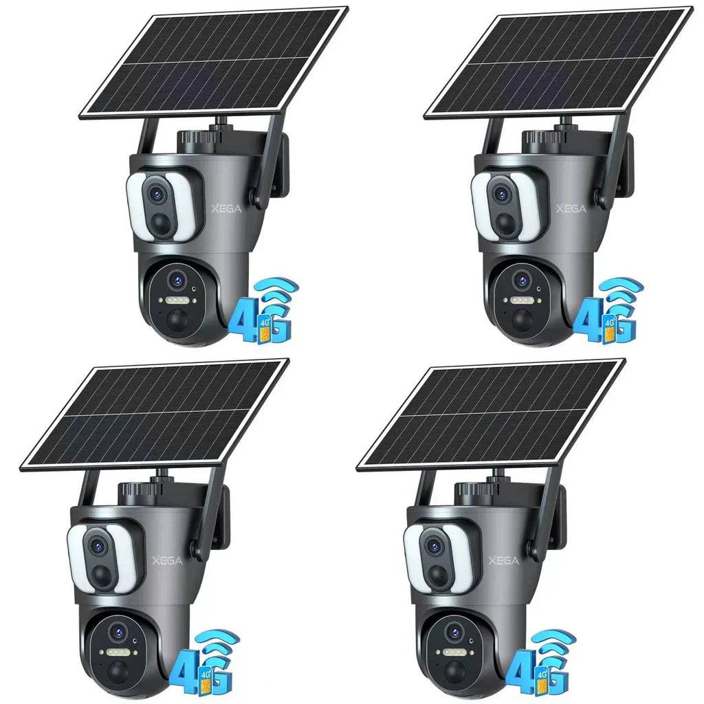 Xega XG-08 4G LTE Solar-Überwachungskamera mit 2K PTZ, kabellos für Außenbereich