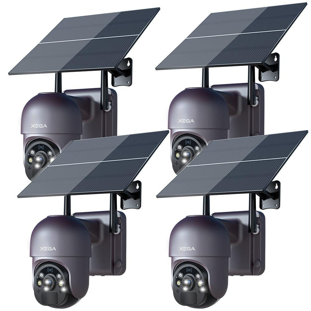 Cámara de vigilancia Xega 4G LTE – Panel solar de 20W, batería de 20000 mAh, visión nocturna en color 2K HD y audio bidireccional