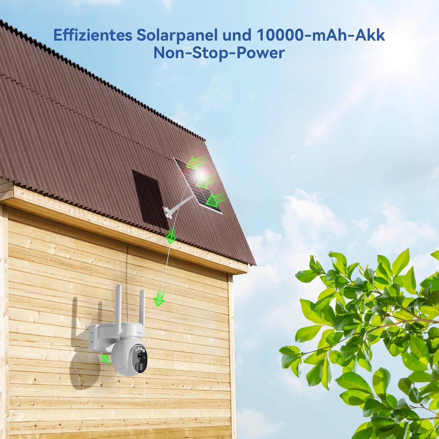 Xega XG-07 Solar Überwachungskamera mit 10000mAh Akku - 4G LTE Außenkamera