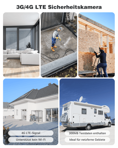 3G/4G LTE Sicherheitskamera: Innen, Außen, Baustelle, Haus, Wohnmobil. Kein Wi-Fi, netzfern.