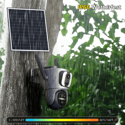 Xega XG-08 4G LTE Überwachungskamera, wetterfest IP66, mit Solarpanel, für Außenbereich