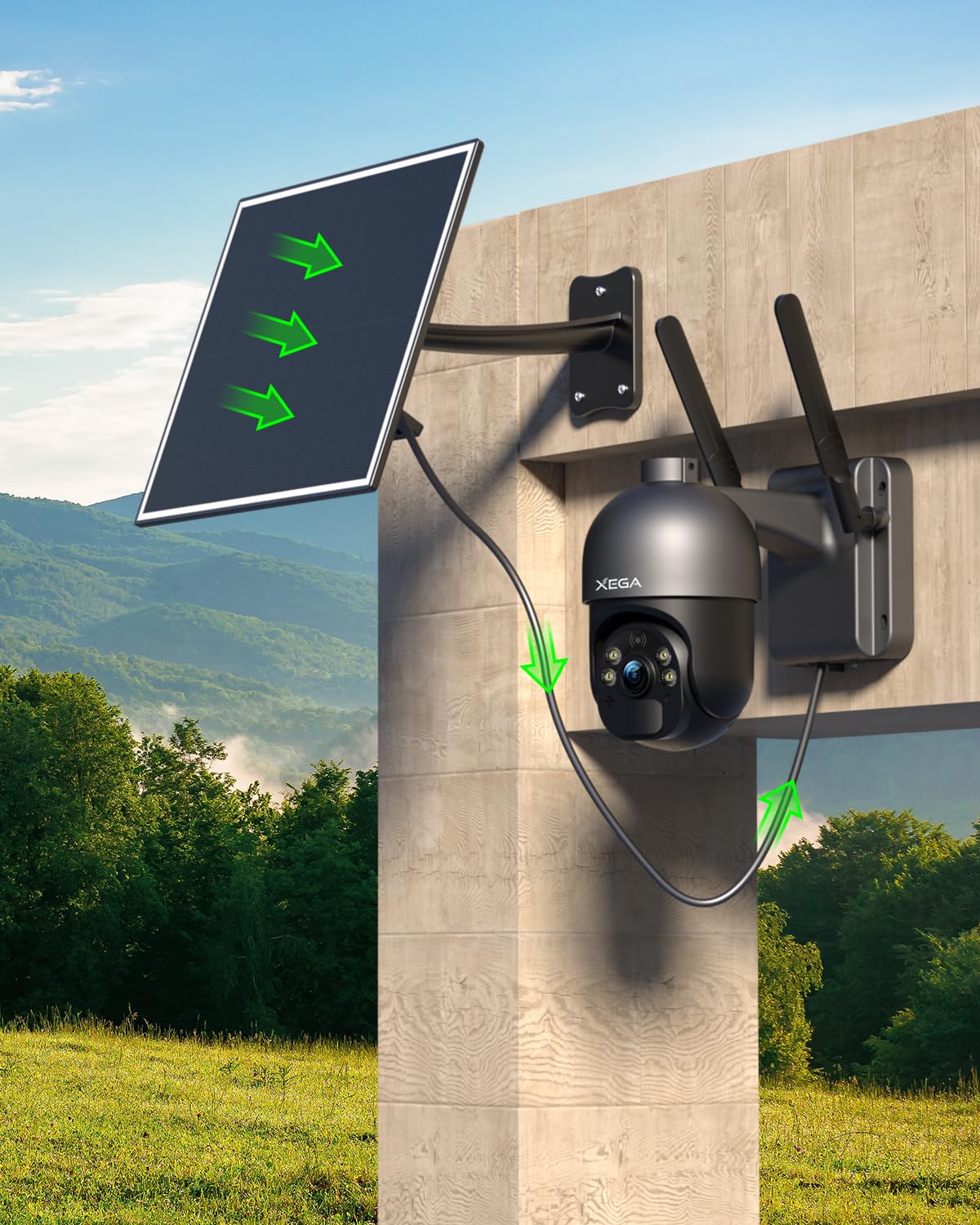 Xega-Solarpanel-Halterung für 3G/4G-LTE-Überwachungskamera S20