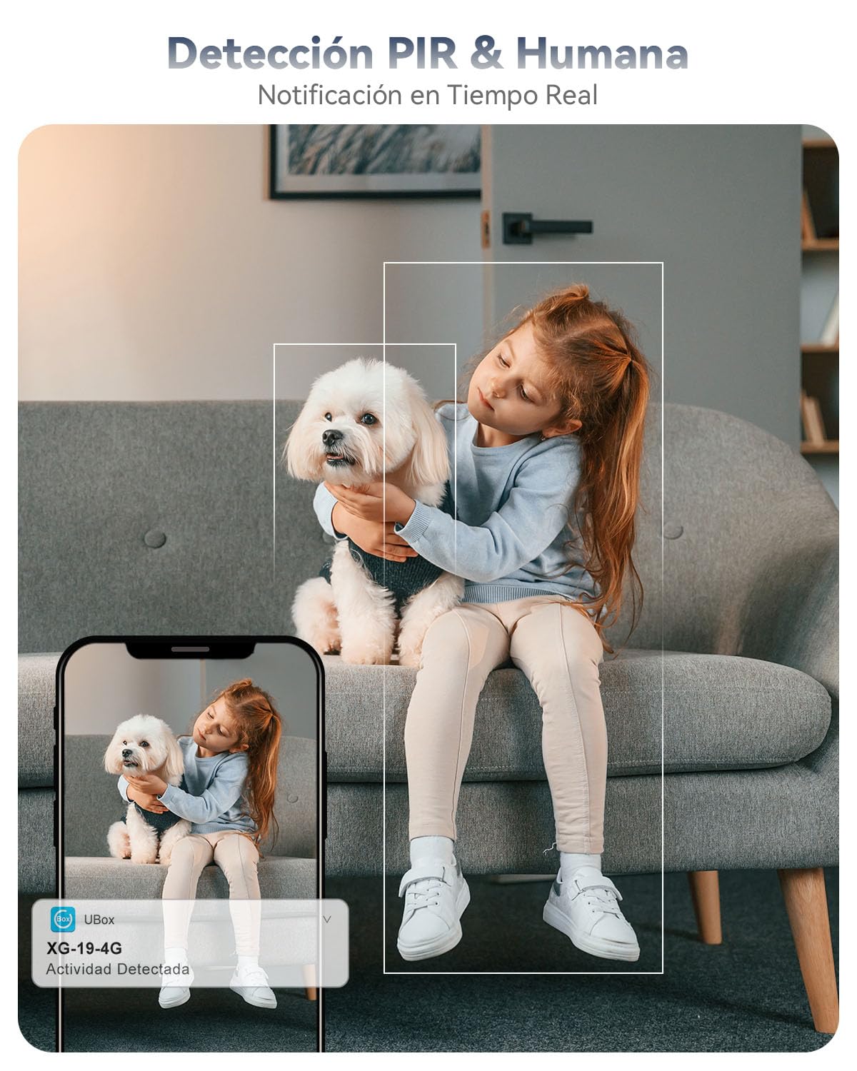 Xega 4G LTE Cámara Vigilancia Interior con Tarjeta SIM, 2K Cámara Inalámbrica sin WiFi para Bebés/Mascotas/Ancianos, 6000mAh Batería, 355°P/60°T, Detección PIR, TF/Cloud ‎No Resistente al Agua