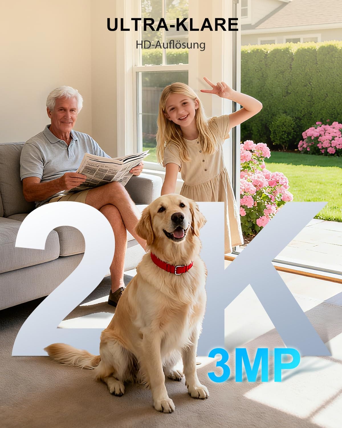 Xega 4G Überwachungskamera Innen mit SIM Karte,Kabelgebunden 24/7 Kontinuierliche Aufzeichnung Kamera Ohne WLAN,IR-Nachtsicht,355°P 60°T,Zwei-Wege-Audio,Personenerkennung für Babys/Haustiere/Senioren