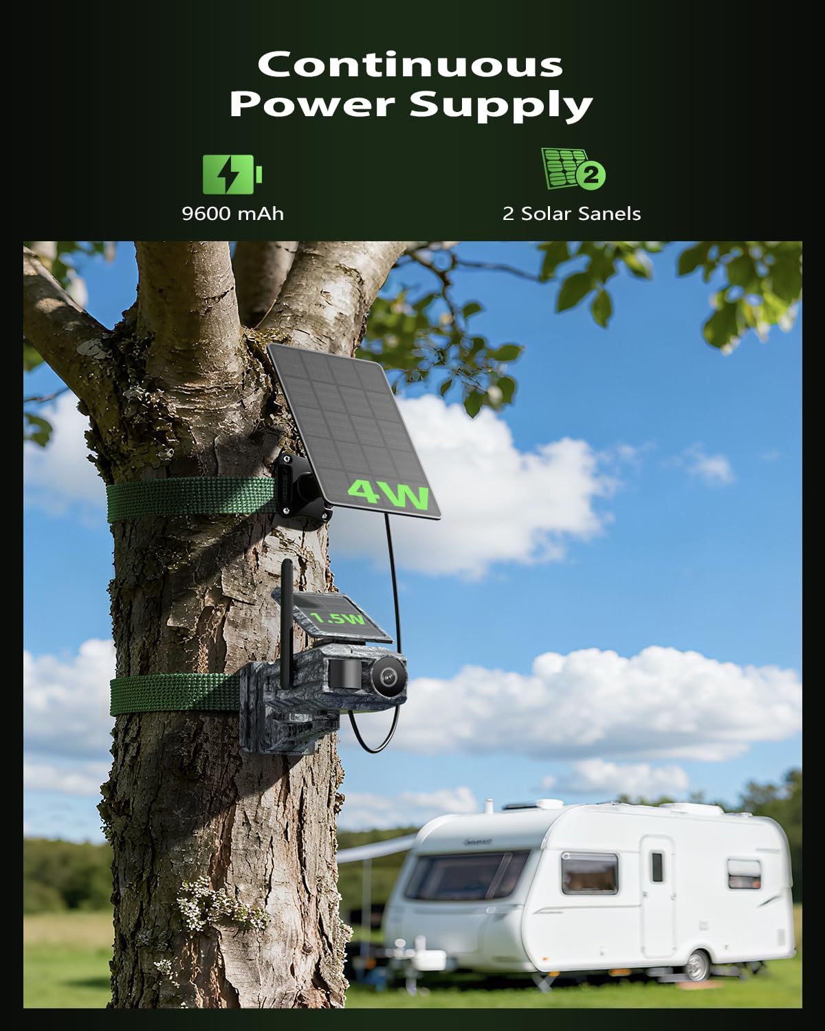 Xega 4G Cellular Trail Camera with SIM Card &amp; Dual Solar Panel No-Glow Night Vision Hunting Camera