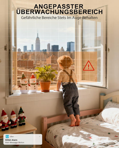 Xega 4G Überwachungskamera Innen mit SIM Karte,Kabelgebunden 24/7 Kontinuierliche Aufzeichnung Kamera Ohne WLAN,IR-Nachtsicht,355°P 60°T,Zwei-Wege-Audio,Personenerkennung für Babys/Haustiere/Senioren