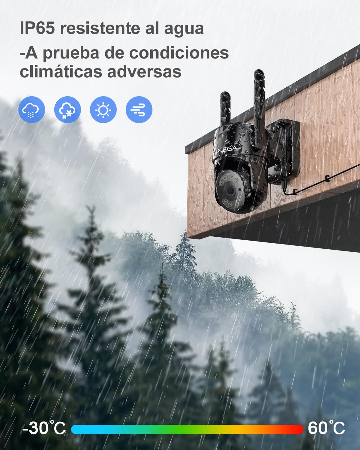 Xega 4G Camara Exterior con Tarjeta SIM【24/7 Grabación Continua】 2K PTZ Cámara Vigilancia con Cable, Seguimiento Automático AI Detección Humano Instanrt Alerta, IP66, Tarjeta SIM incluida