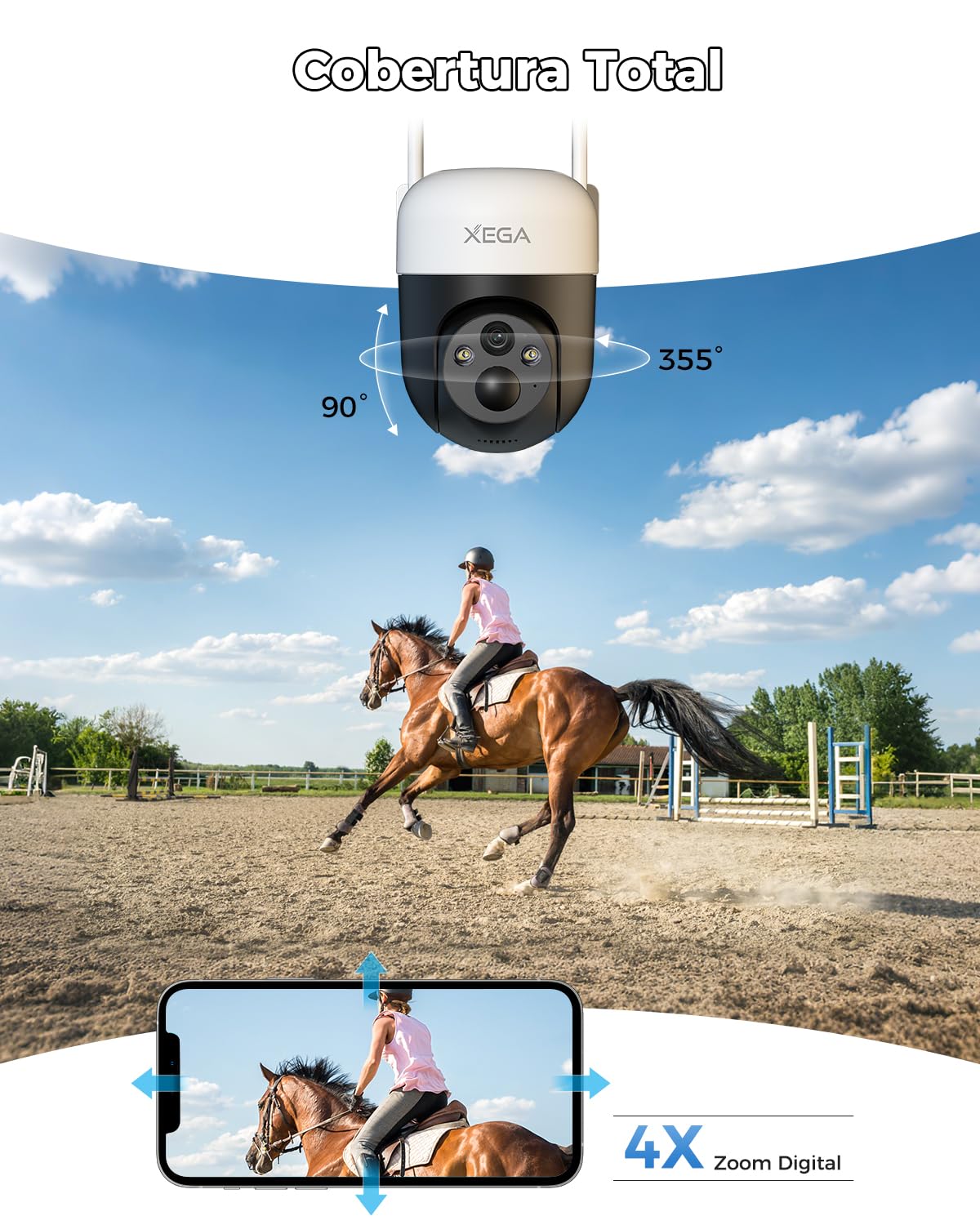 4G LTE Cámara Solar con Tarjeta SIM, 2K 3MP Exterior Inalámbrica, Camara Vigilancia PTZ con Visión Nocturna Detección Personalizada Proyector/Sirena Alertas en App y Almacenamiento TF/Nube(Sin WiFi)
