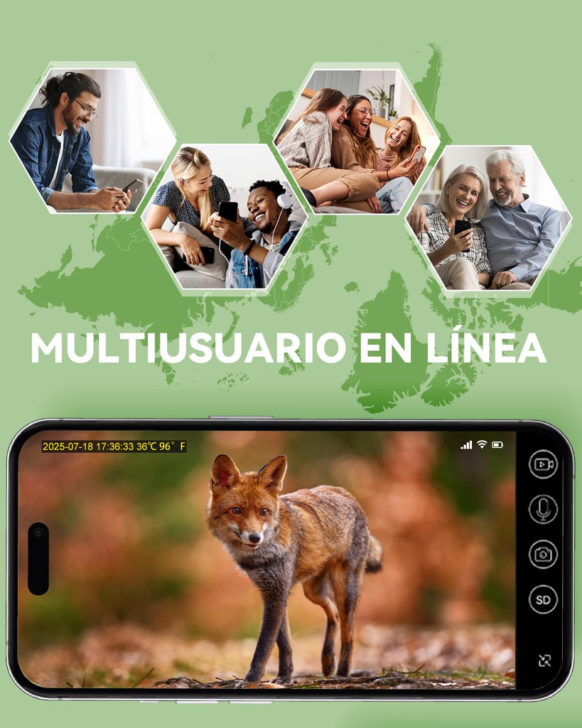 Xega 4G LTE Cámara de Caza Solar con Tarjeta SIM, 2K Camara Fototrampeo Exterior por Infrarrojos Invisible con 7800 mAh Batería, Alerta Instantánea,Detección PIR Nocturna,Posicionamiento GPS,IP66