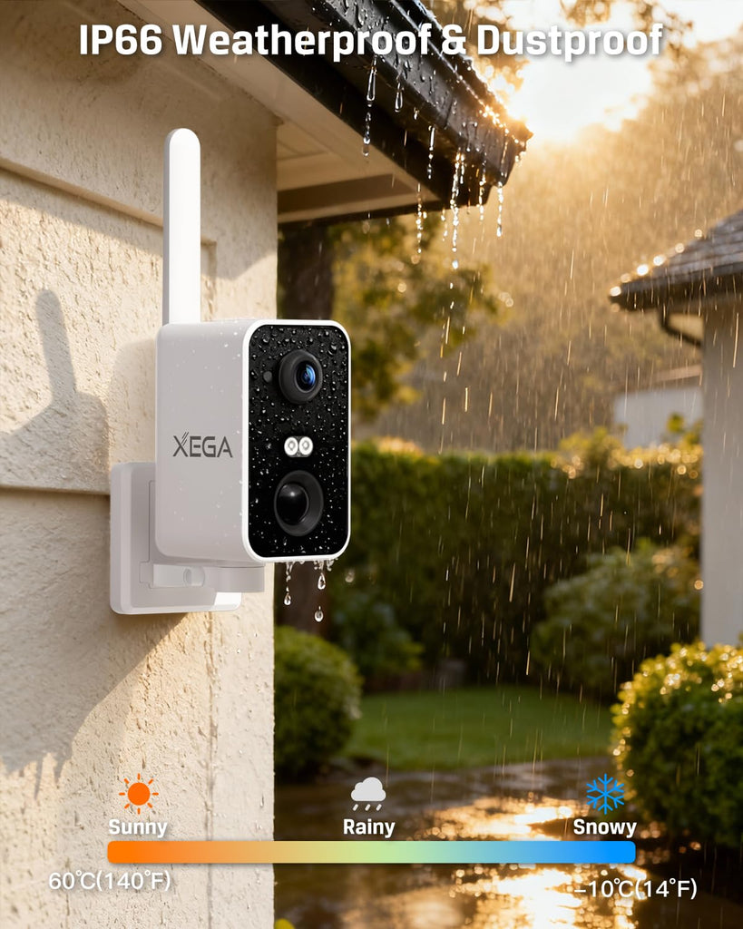 Xega Cámara de vigilancia 4G con tarjeta SIM, sin WiFi, cámara de vigilancia exterior, batería exterior de 10000 mAh, detección de movimiento PIR, visión nocturna de 3 MP, audio de 2 vías, alarma de