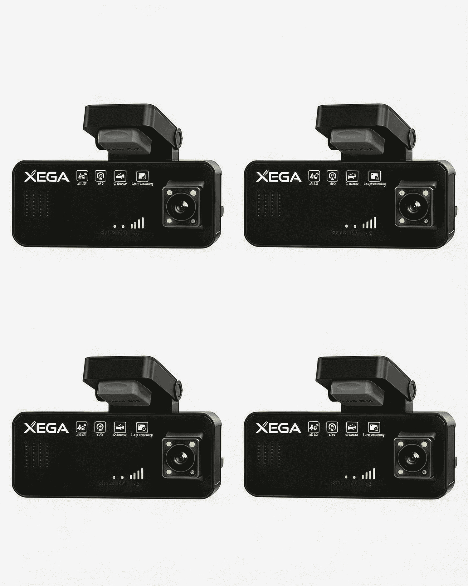 XEGA 2K 4G LTE Dashcam Auto Vorne Hinten mit SIM Karte, Dashcam mit Parküberwachung, App-Zugriff, 2-Wege Talk, Bewegungserkennung, Nachtsicht, GPS, Privater Modus.