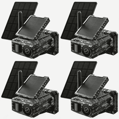Xega 4G Cellular Trail Camera with SIM Card &amp; Dual Solar Panel No-Glow Night Vision Hunting Camera