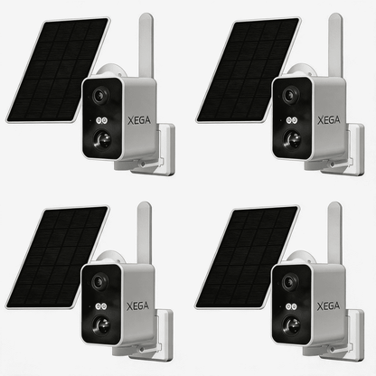 Xega 4G Überwachungskamera mit SIM Karte, akku 10000mAh,PIR Bewegungserkennung,3MP Farbe Nachtsicht,2-Wege Audio,Sirene Alarm,180°Schwenkbereich.