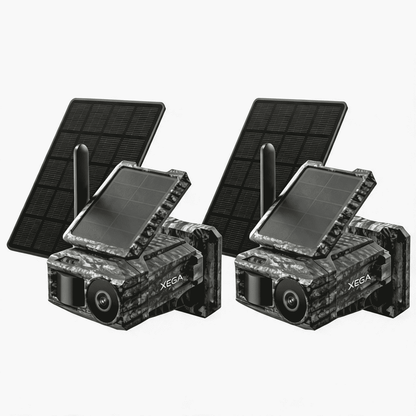 Xega 4G Cellular Trail Camera with SIM Card &amp; Dual Solar Panel No-Glow Night Vision Hunting Camera