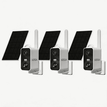 Xega 4G Überwachungskamera mit SIM Karte, akku 10000mAh,PIR Bewegungserkennung,3MP Farbe Nachtsicht,2-Wege Audio,Sirene Alarm,180°Schwenkbereich.